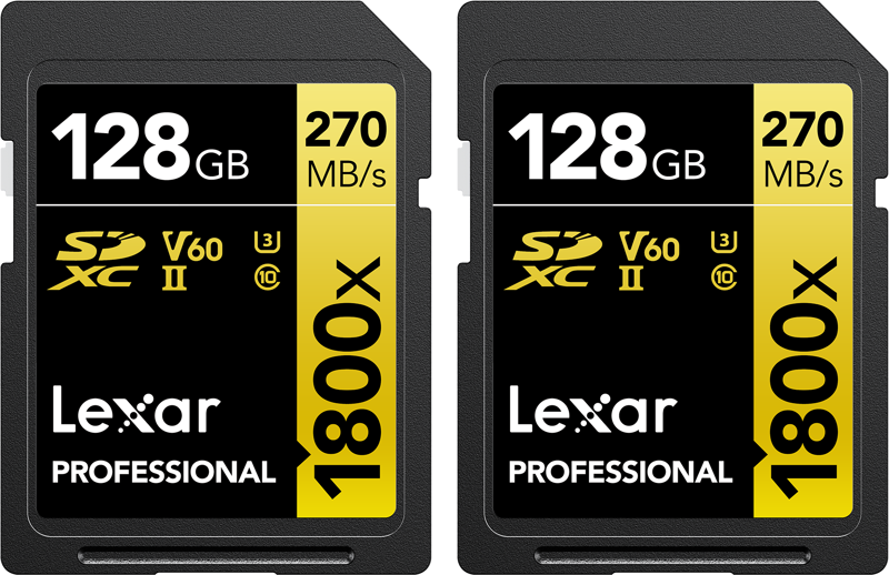 Lexar 128Gb SDXC V60 1800X UHS-II 270MB/s Kit