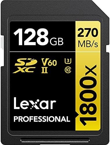 Lexar 128Gb SDXC V60 1800X UHS-II 270MB/s