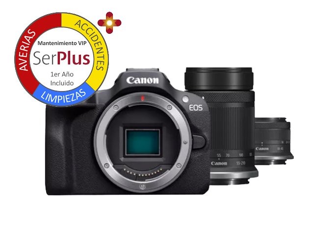 Canon Eos R100 + RF-S 18-45 mm IS STM + RF-S 55-210 mm IS STM